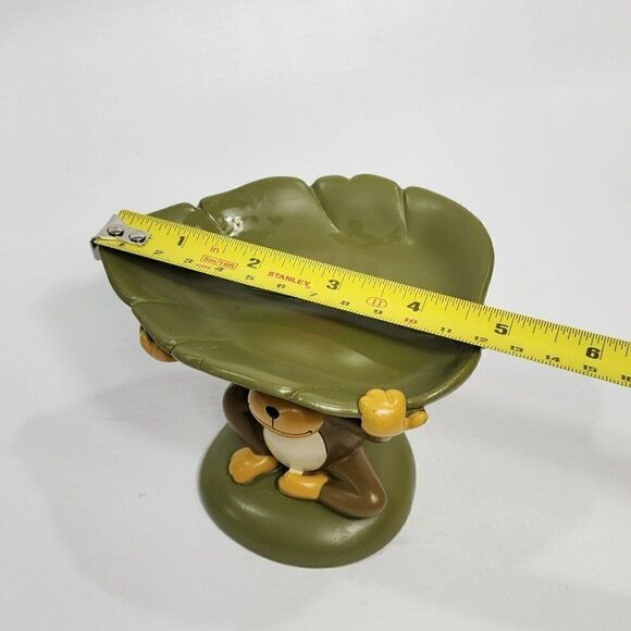 Toy 4" Monkey Holding Up A Leaf  Plastic Toy Decor - Picture 4 of 9